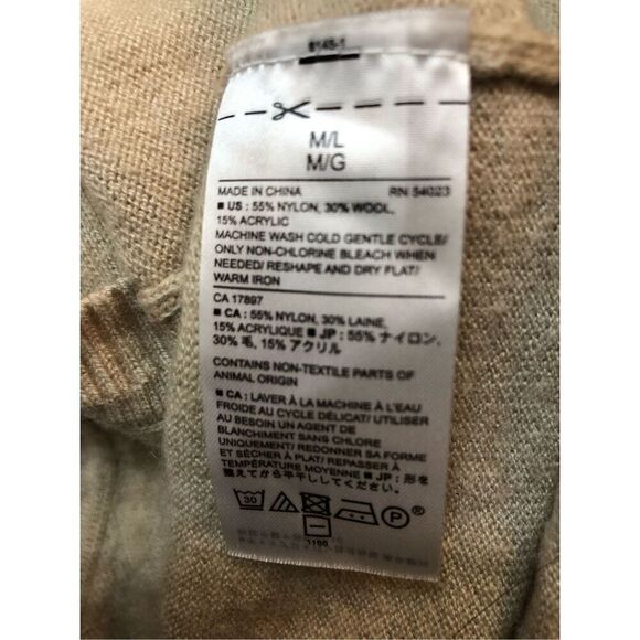 Wool blend Banana Republic beige open front large lapel wool blend sleeveless ca - Picture 7 of 7